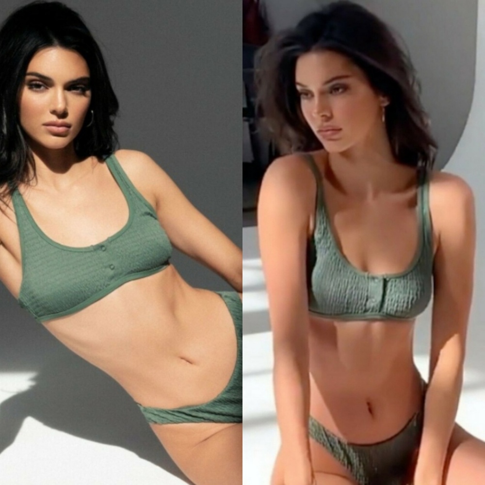 Kendall + Kylie 2-Piece Henley High Bikini Set XL